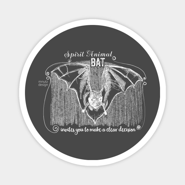 Spirit animal Bat white Magnet by mnutz